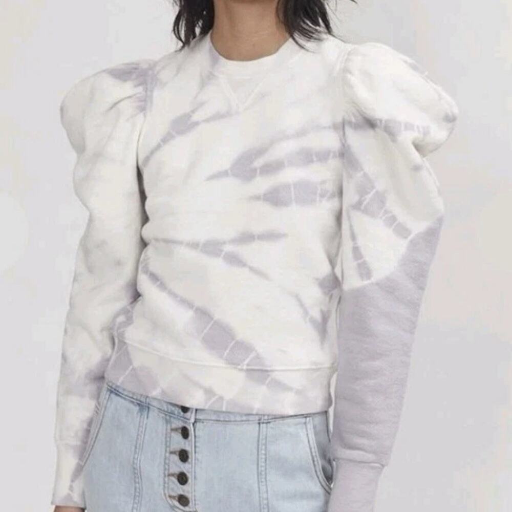Ulla Johnson Harlan Pullover Sweater Thistle Tie Dye Womens Small Puff Sleeve